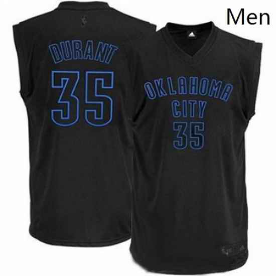 Mens Adidas Oklahoma City Thunder 35 Kevin Durant Authentic Black on Black NBA Jersey